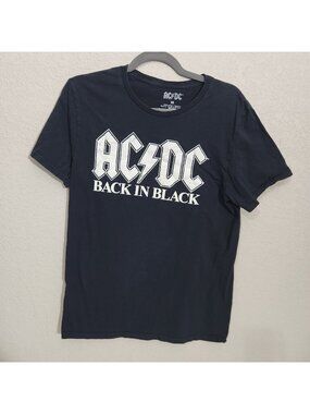 AC/DC Back In Black Mens Graphic T-Shirt Medium Black 2020